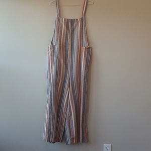 Light-weight Coral Striped Jump Suit